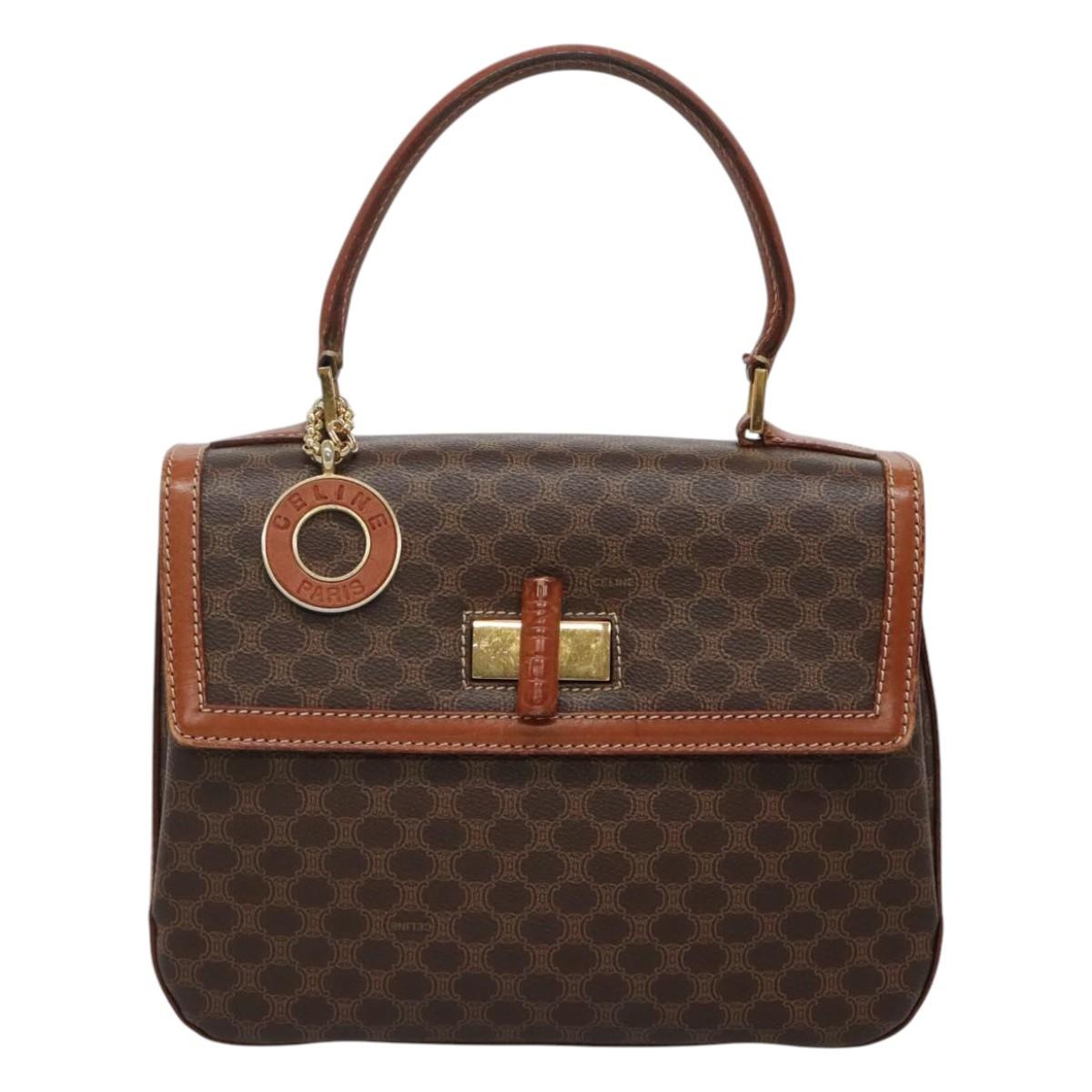 CELINE Macadam Canvas Hand Bag Pvc Leather Brown - 13