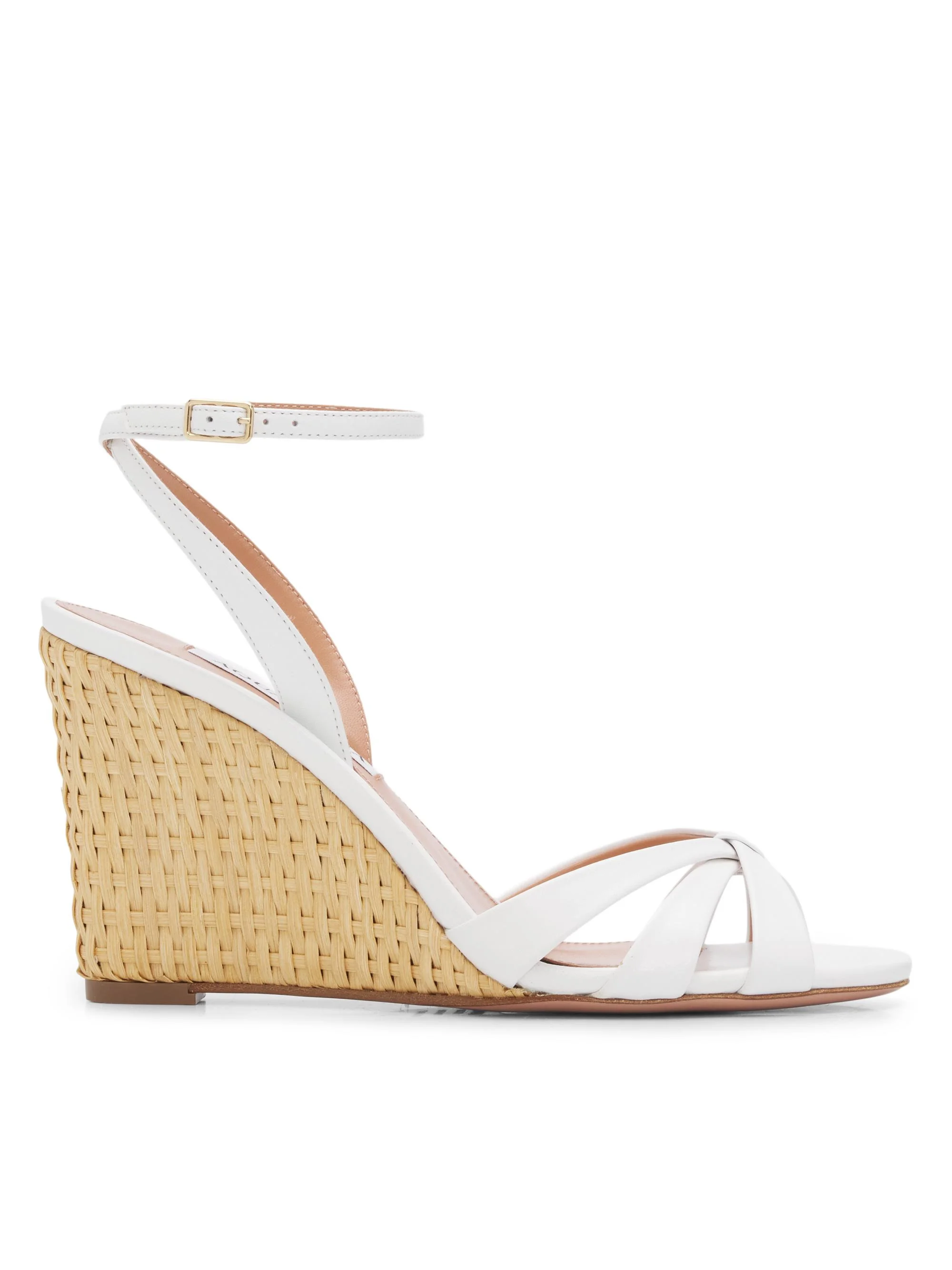 Women's Tati 85MM Leather Espadrille Wedge Sandals - White - 1