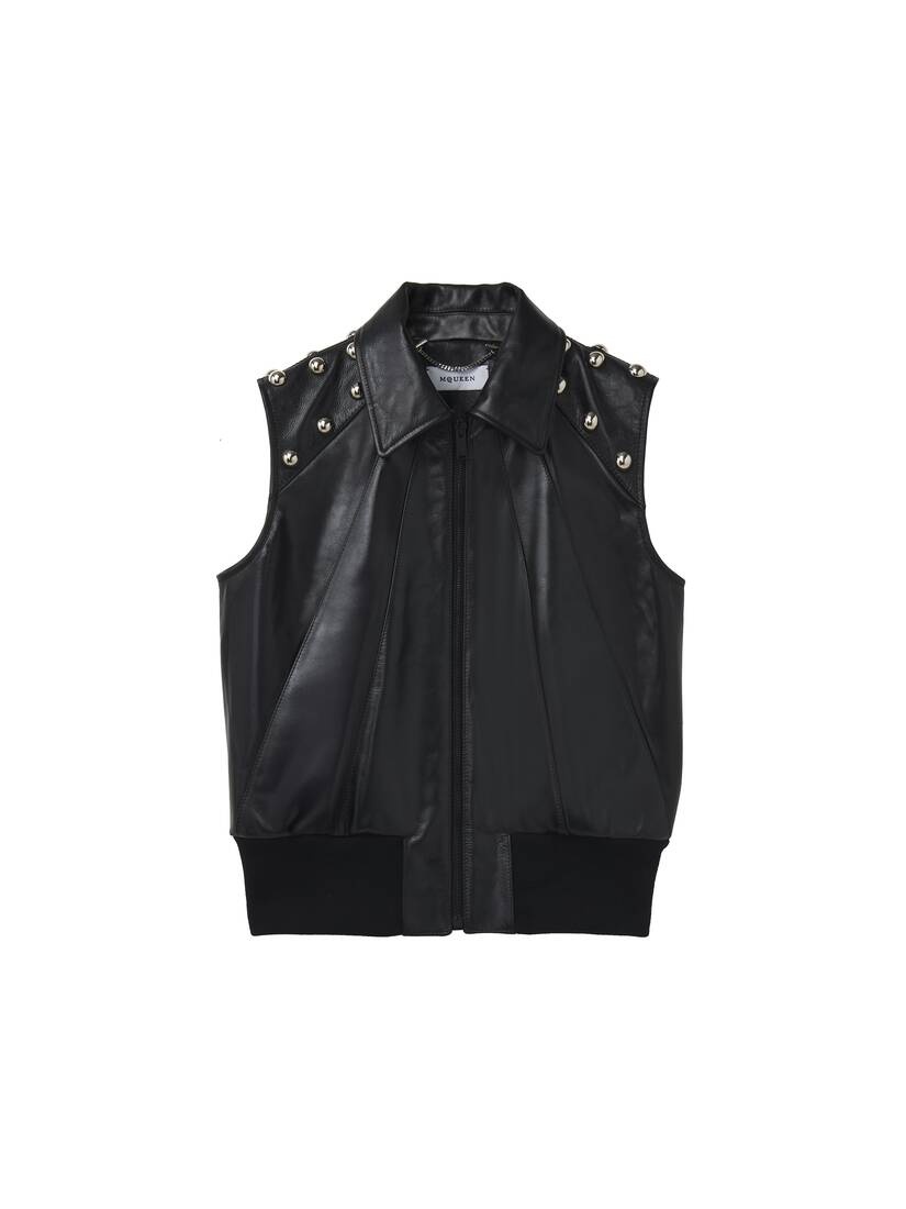 Studded Leather Vest - 2