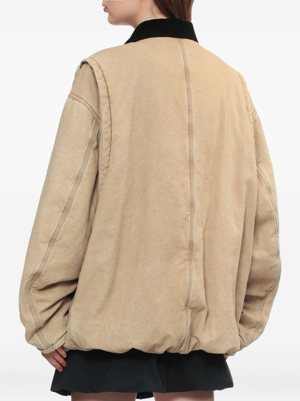 corduroy-collar cotton jacket - 4