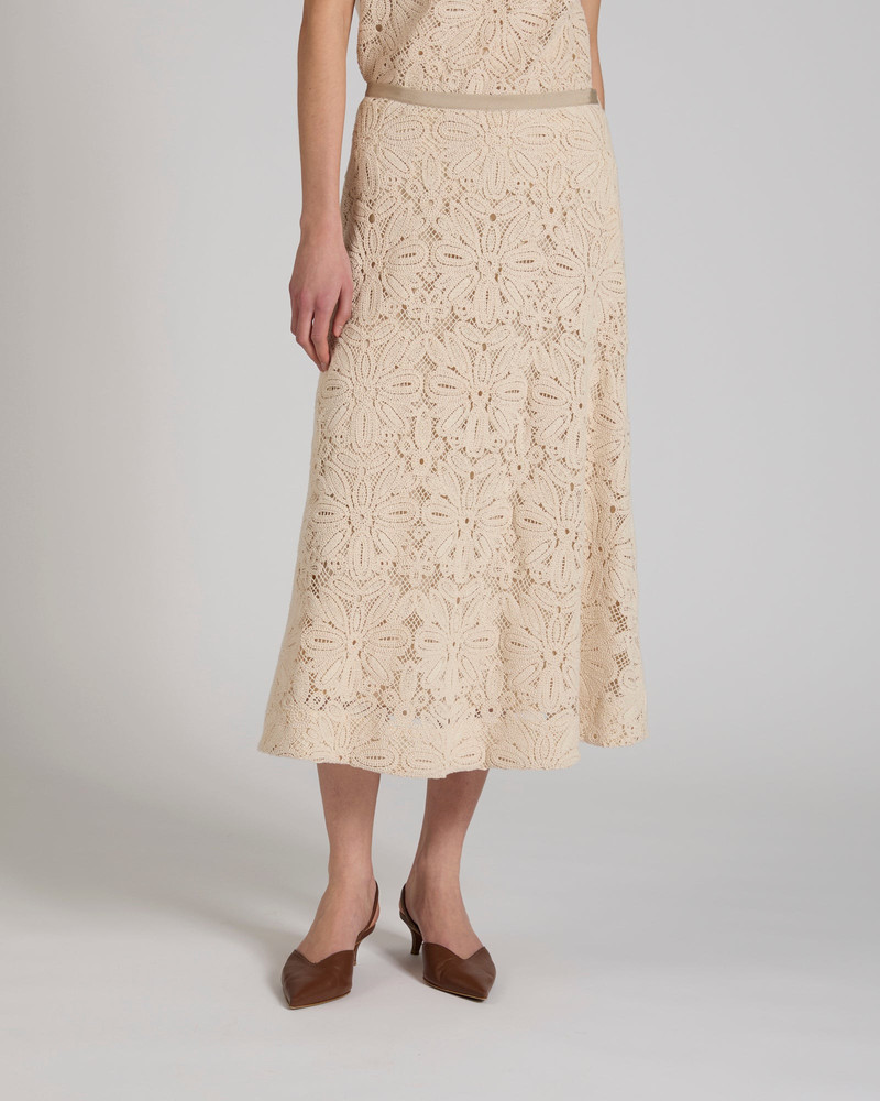 SLOWEAR Wide fit skirt in macramé lace outlook