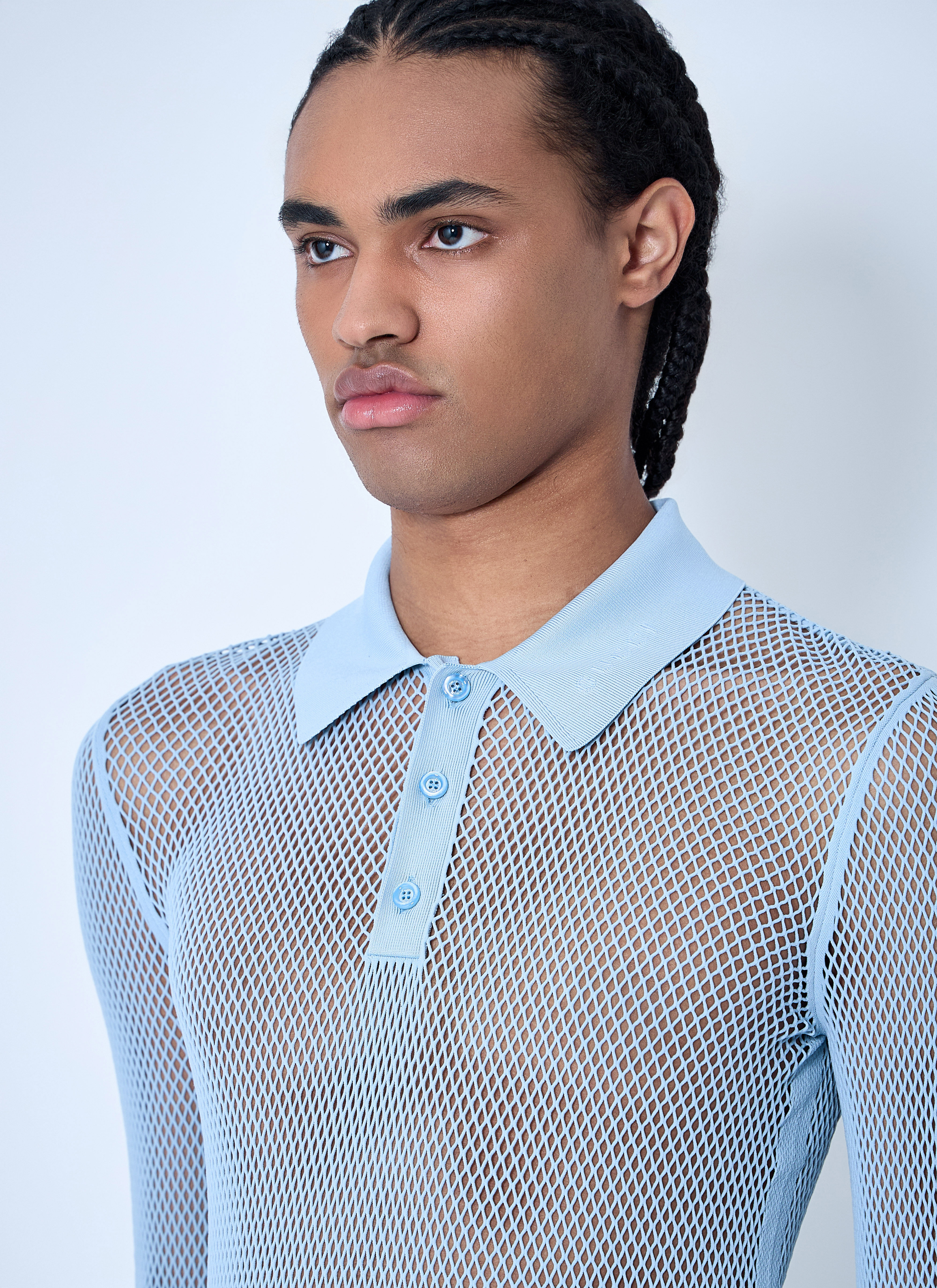 Embossed Technical Mesh Polo Top - 5