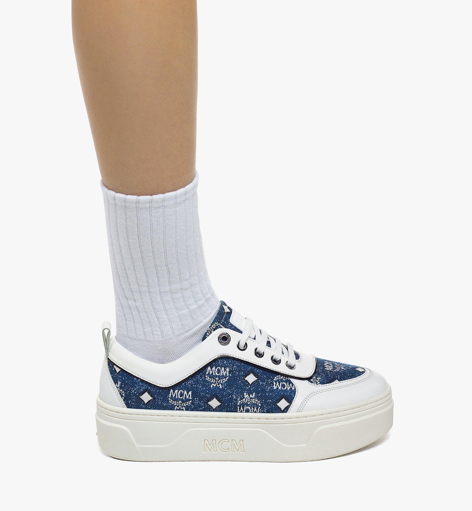 Skyward Platform Sneakers in Vintage Denim Jacquard - 6