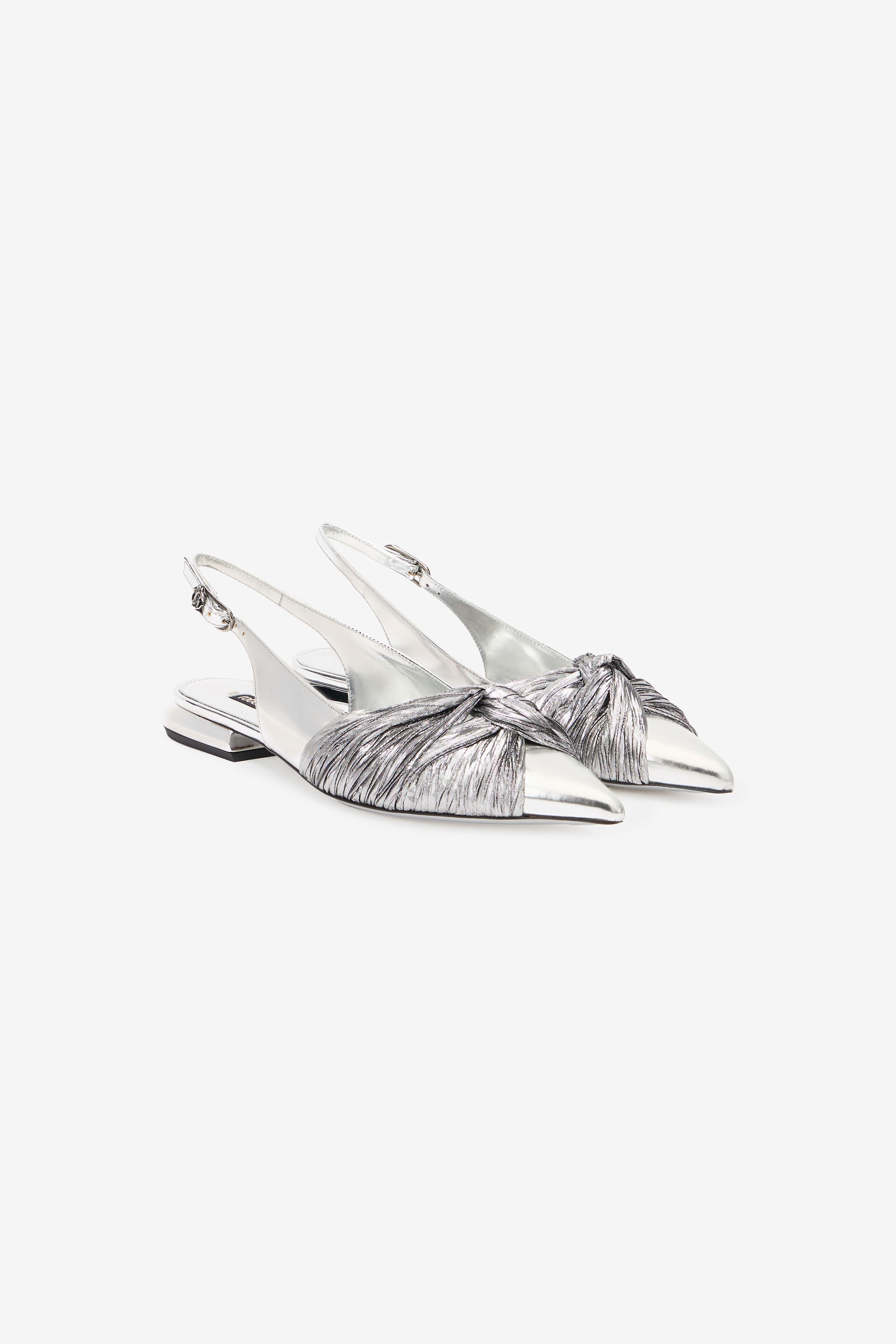 Metallic Leather Slingback Ballet Flats - 2