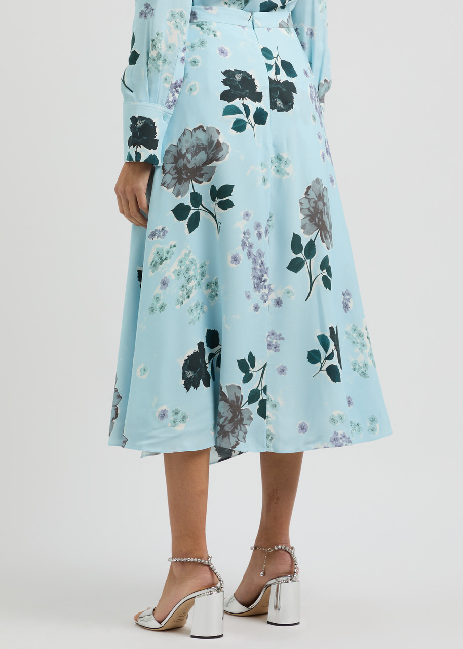 Erdem Floral-print Draped Midi Skirt - 3