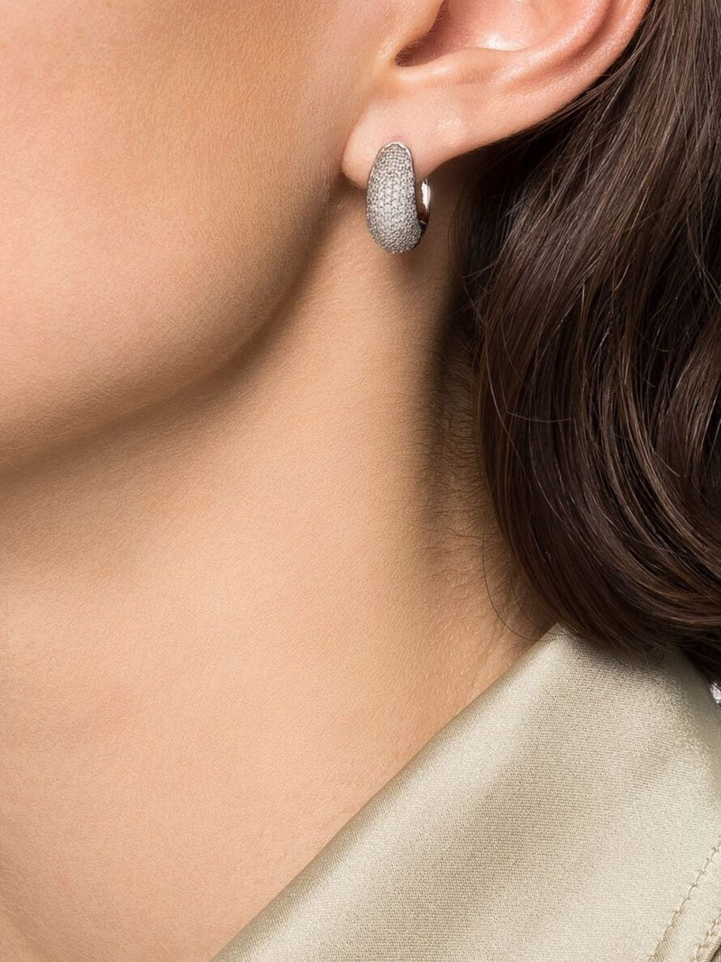 TOM WOOD Ice Hoop pave earrings outlook