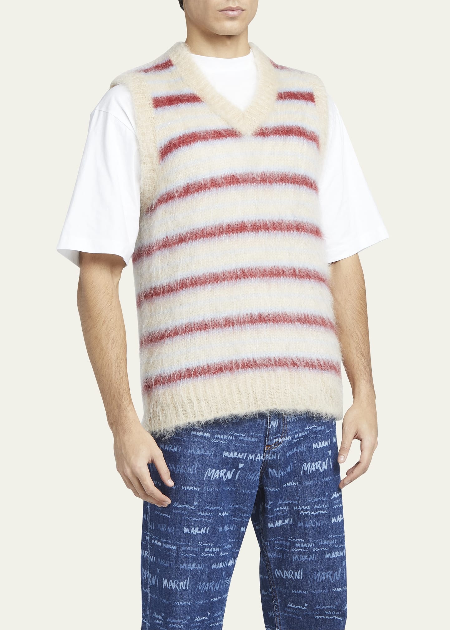Men's Shaggy Block Stripe Sweater Vest - 3