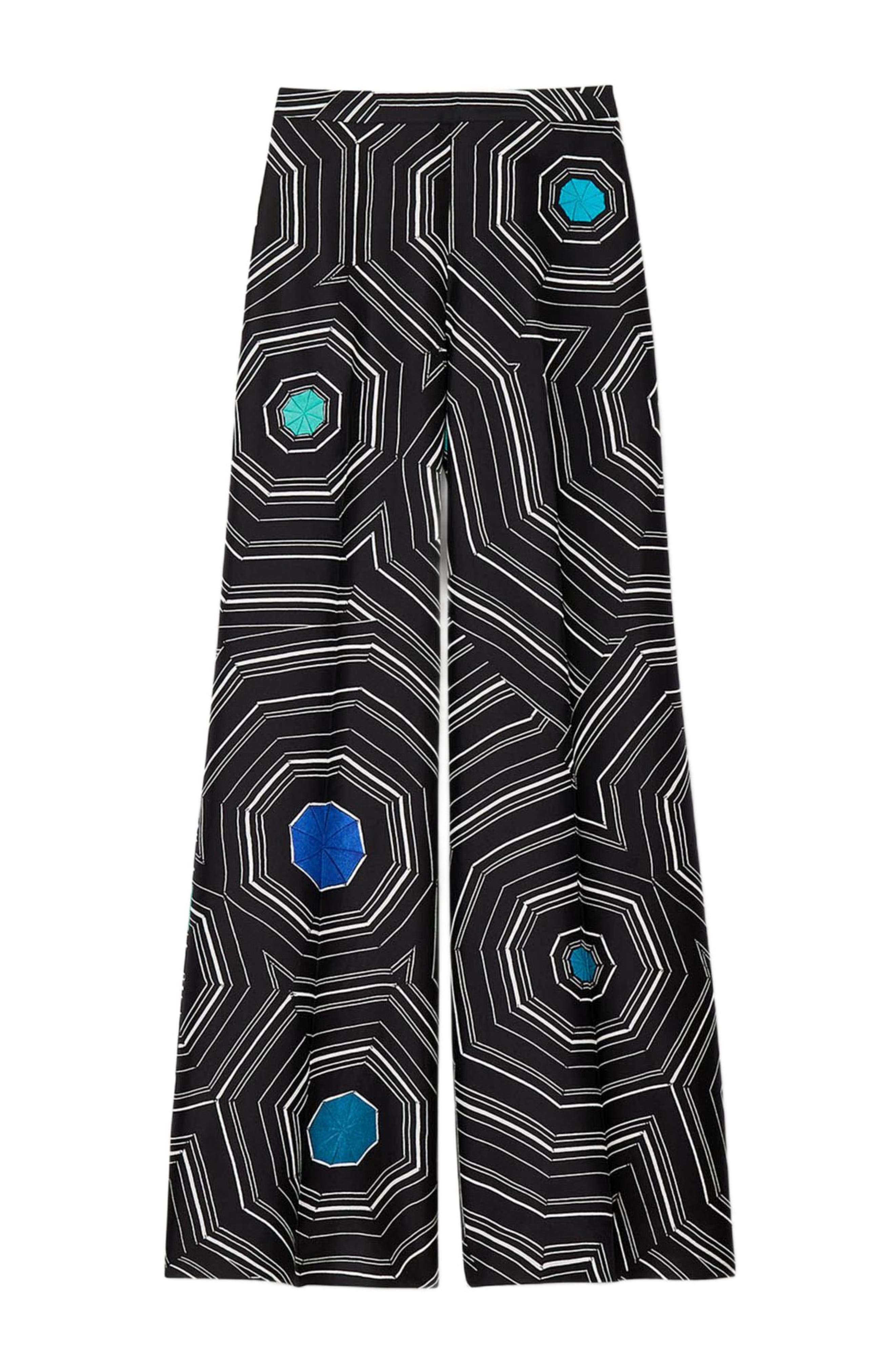 SANDRO Spiral-print silk trousers in Black at Nordstrom - 5