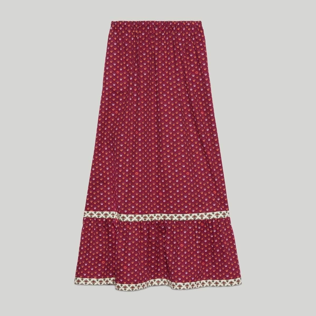 Flower print cotton skirt - 1
