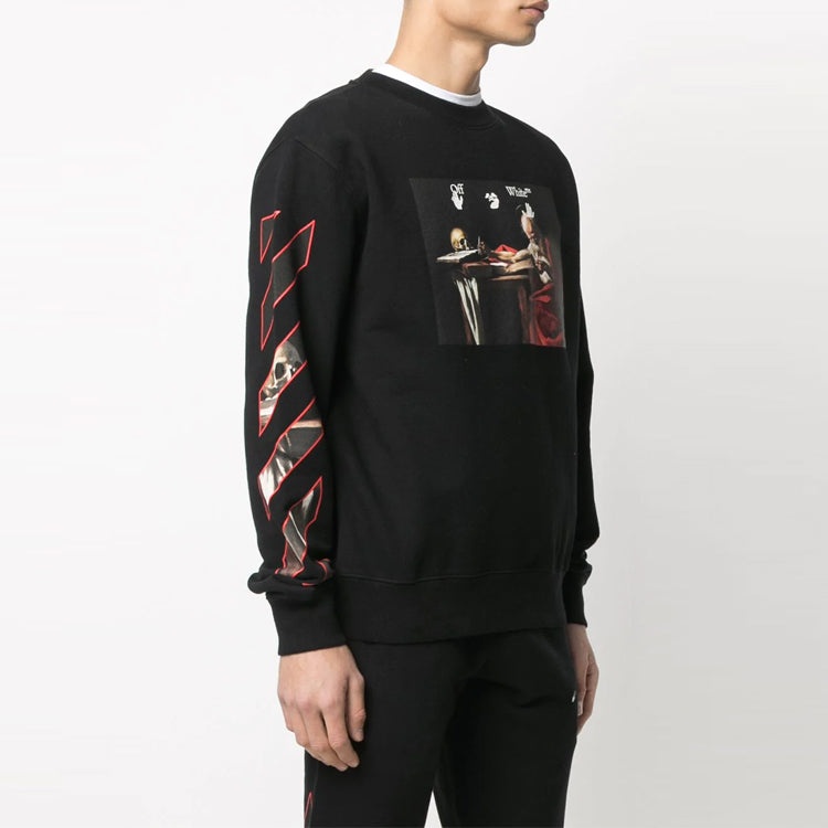 Off-White Caravaggio Slim Crewneck 'Black/Red' OMBA025R21FLE0051025 - 6