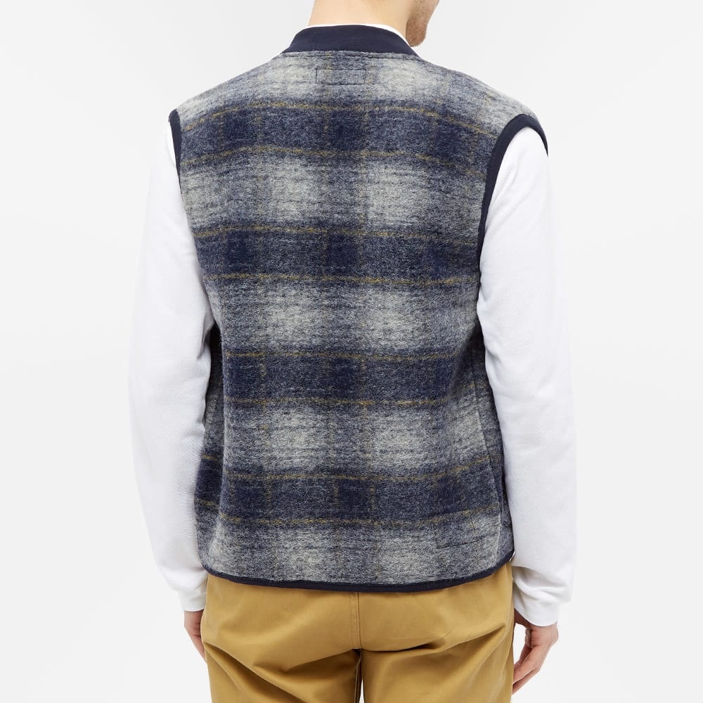 Universal Works Wool Fleece Check Zip Waistcoat - 5