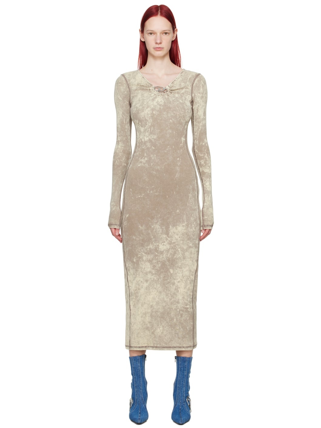 Beige D-Critic Midi Dress - 1