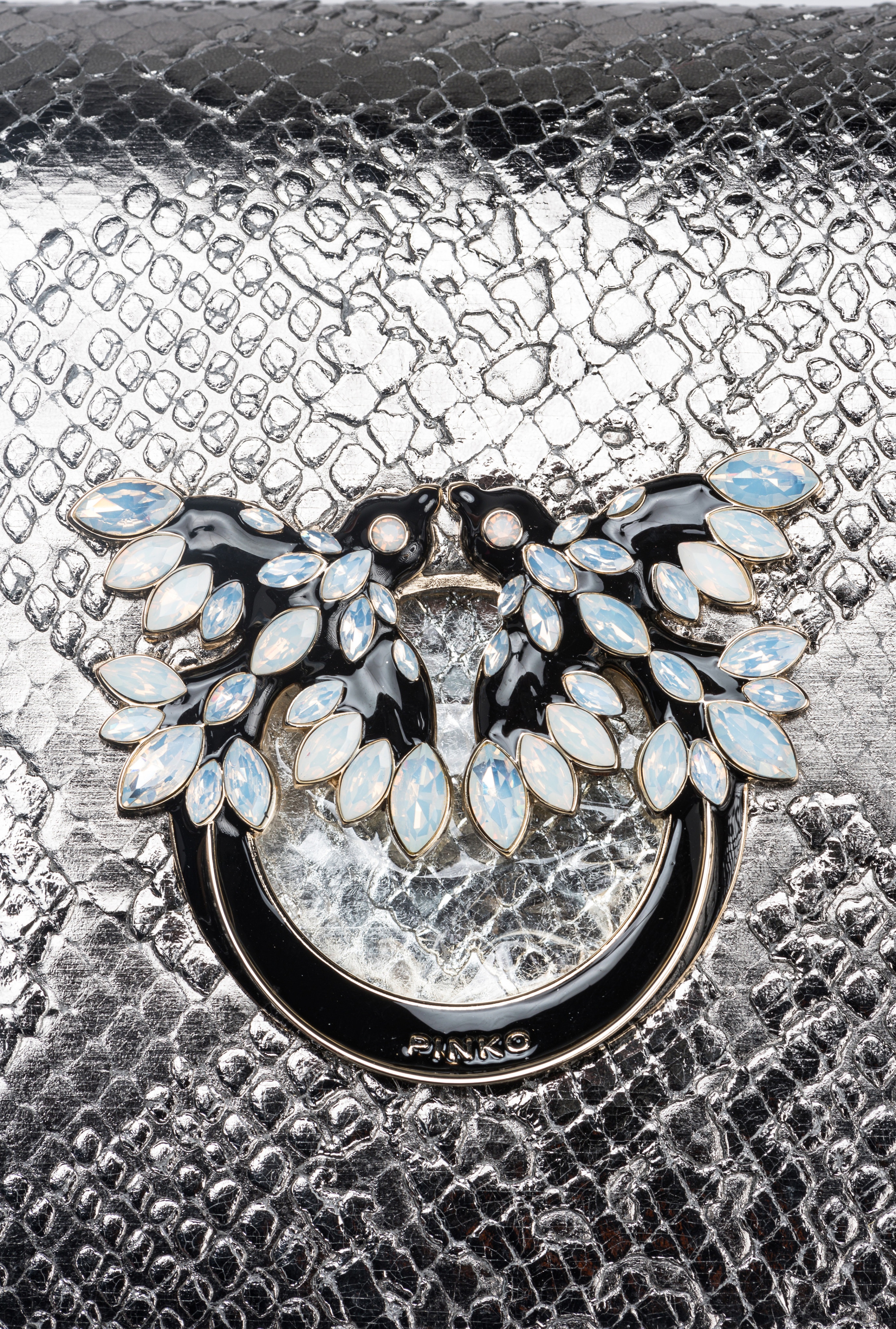 PINKO GALLERIA MINI LOVE BAG CLICK IN PUNCHED REPTILE SKIN - 4