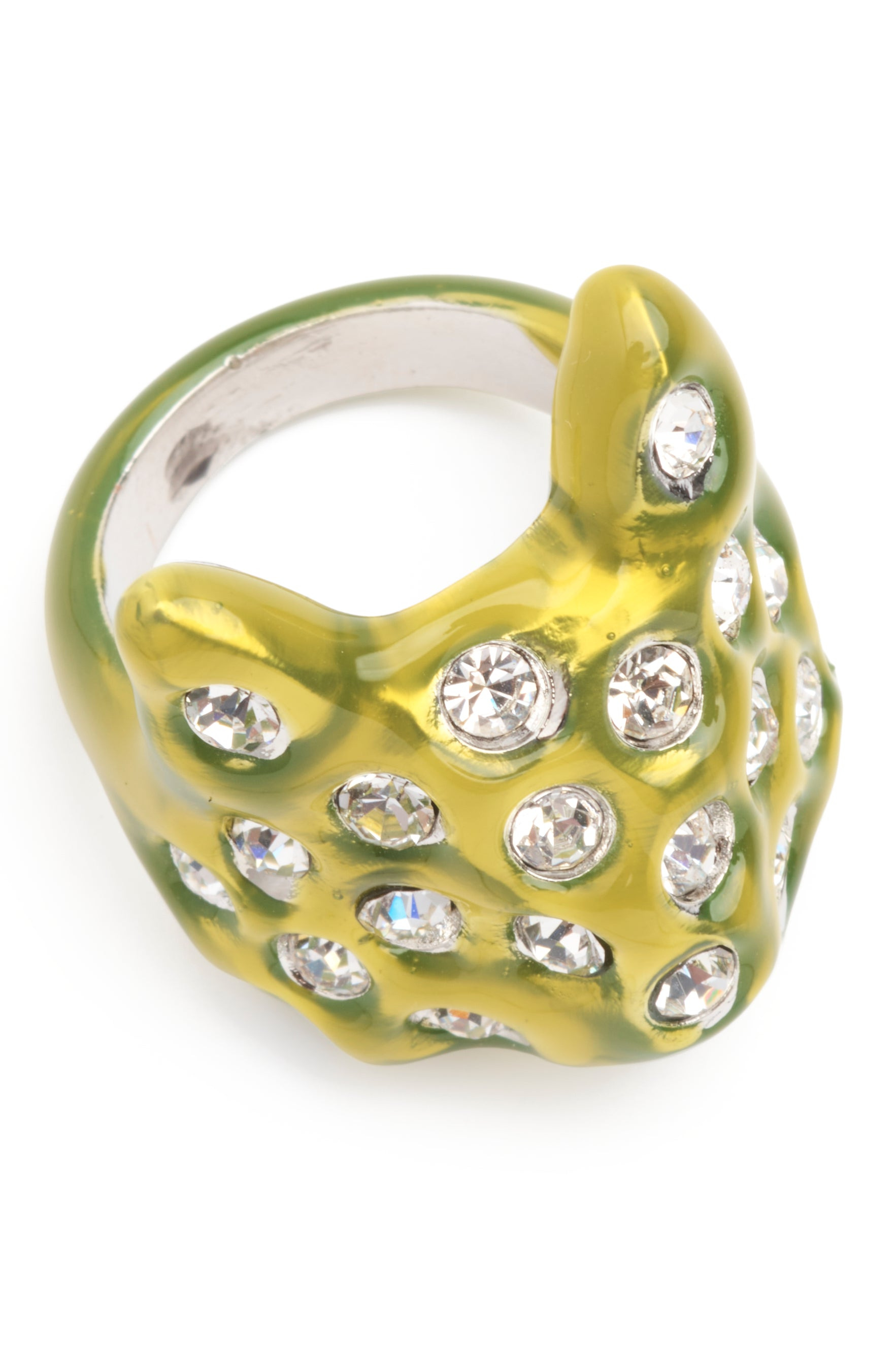LIME PUFFY BUNNY RING - 4