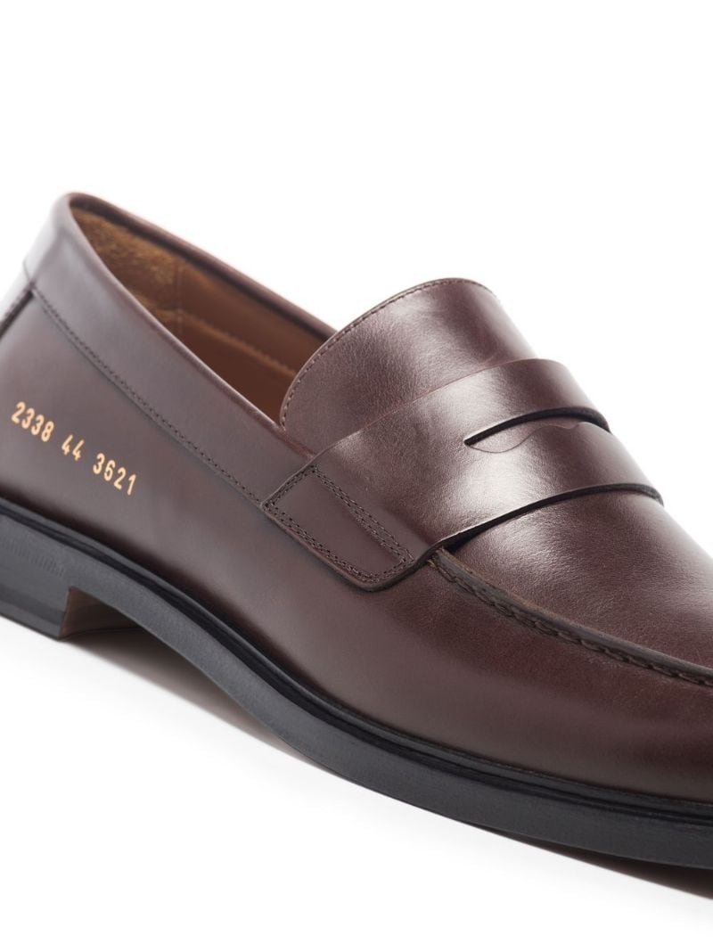 round toe leather loafers - 2