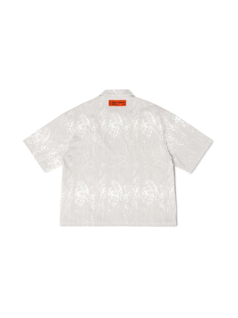 Stripe Canvas Ss Zip Shirt - 6