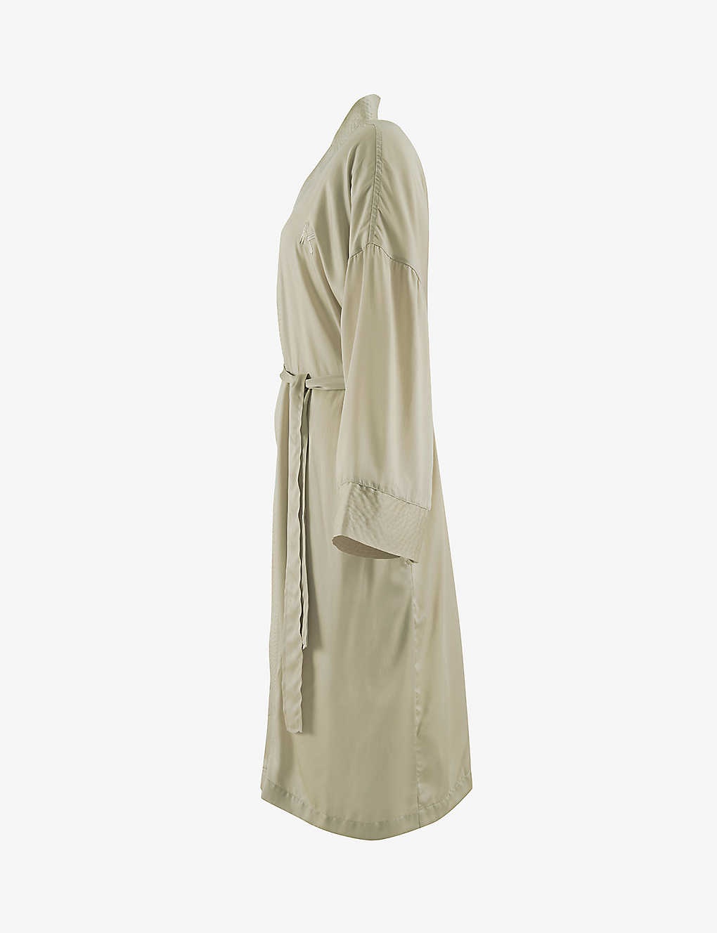 Shawl-collar belted woven bathrobe - 2