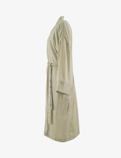 KENZO Shawl-collar belted woven bathrobe outlook
