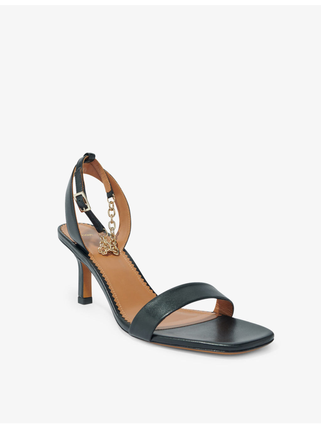 Chain-strap leather heeled sandals - 2