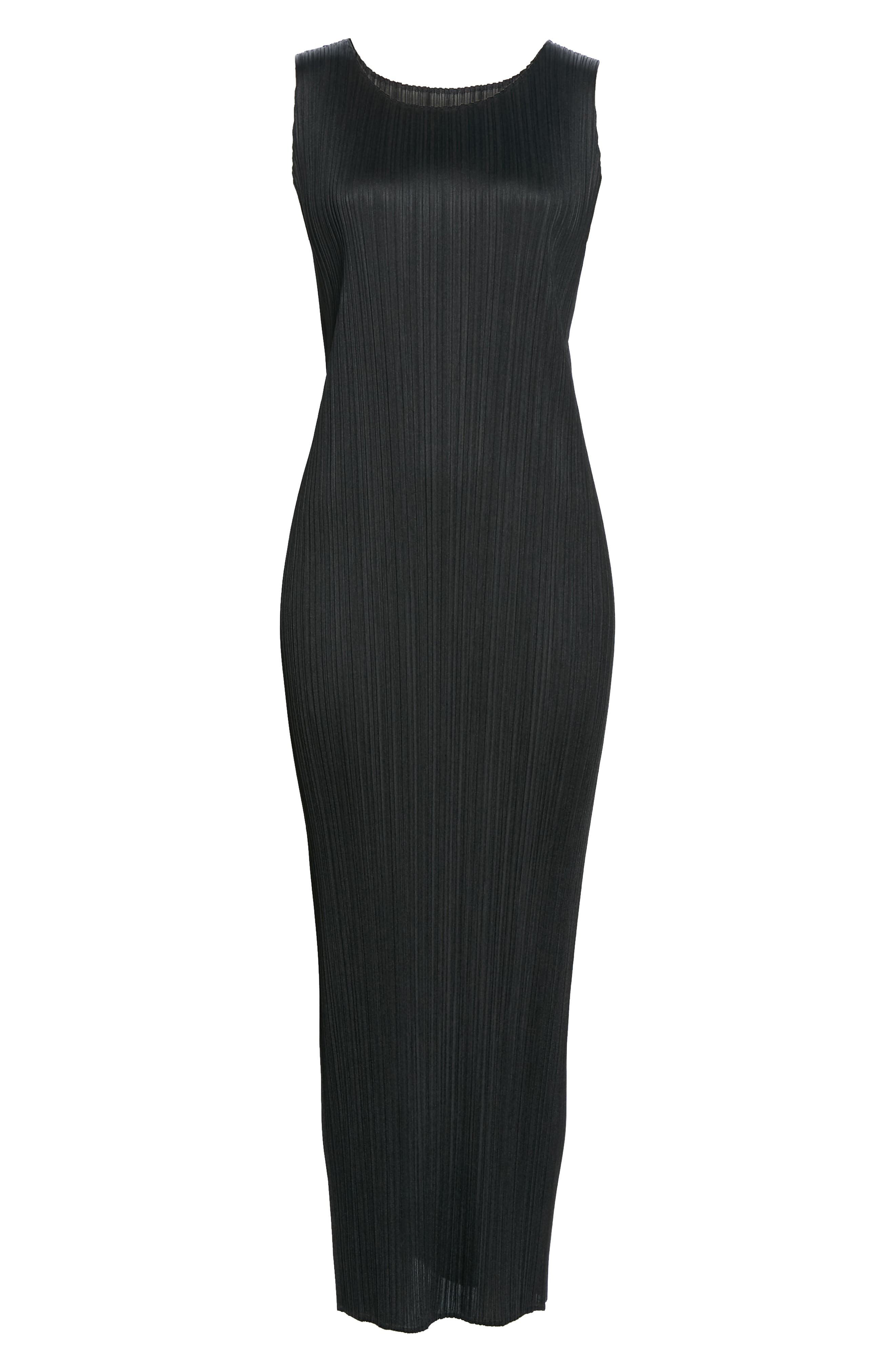 Pleats Please Issey Miyake Basics Pleated Midi Dress in Black at Nordstrom - 5