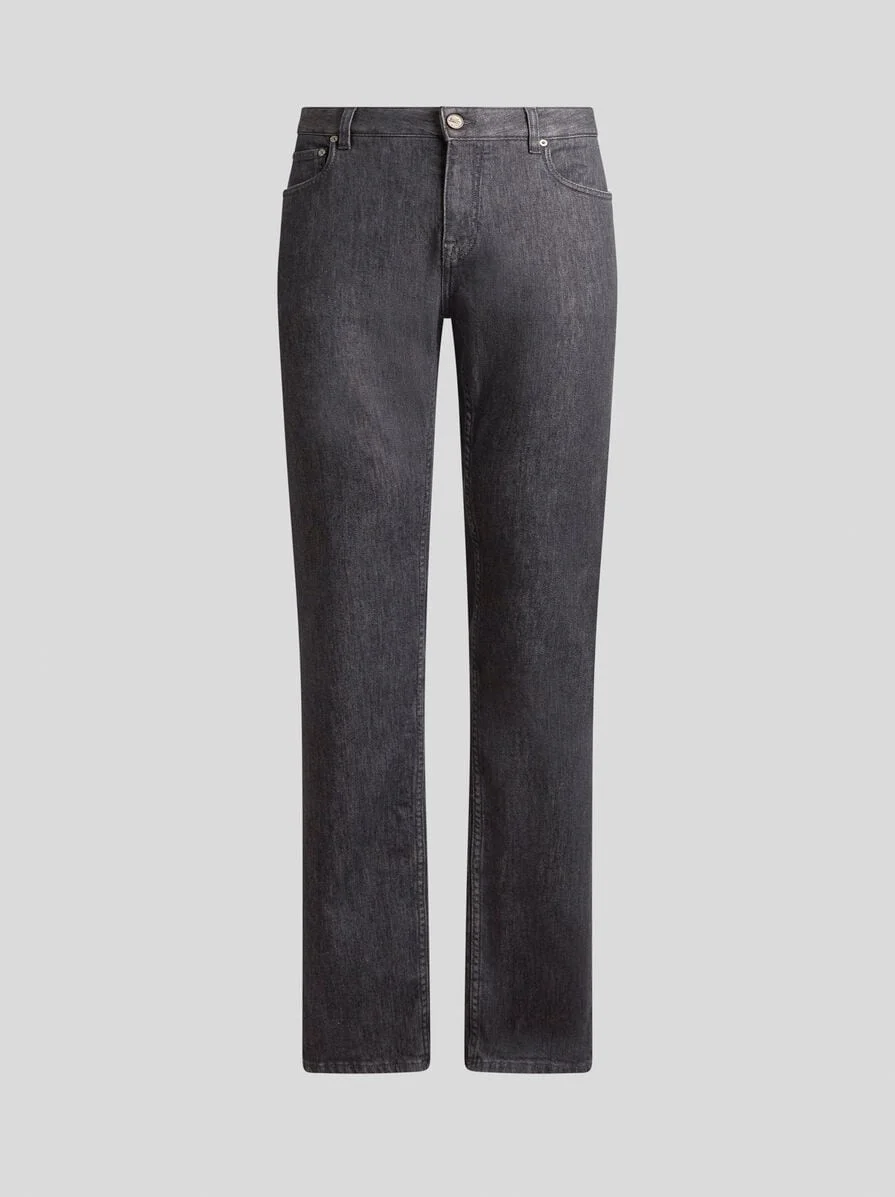 SLIM-FIT COTTON DENIM JEANS - 1