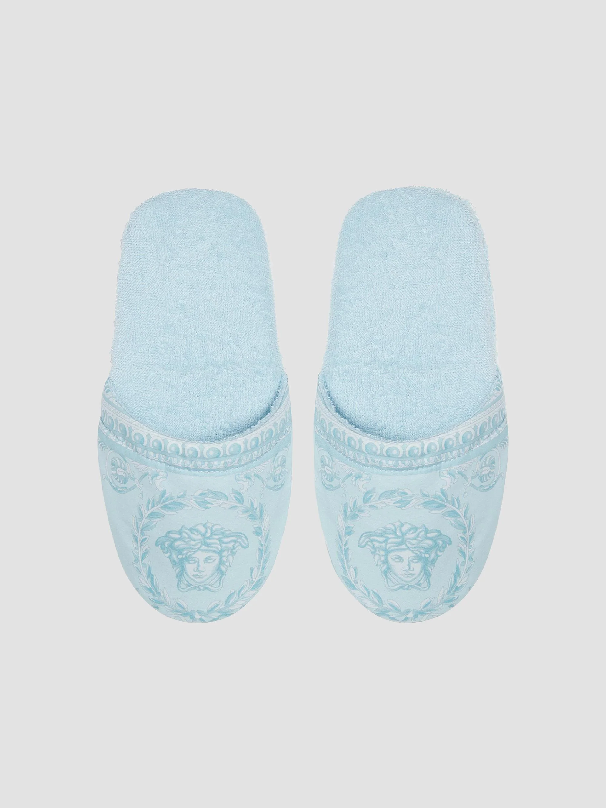 Women's Heart Baroque Slippers - Pale Blue - 1