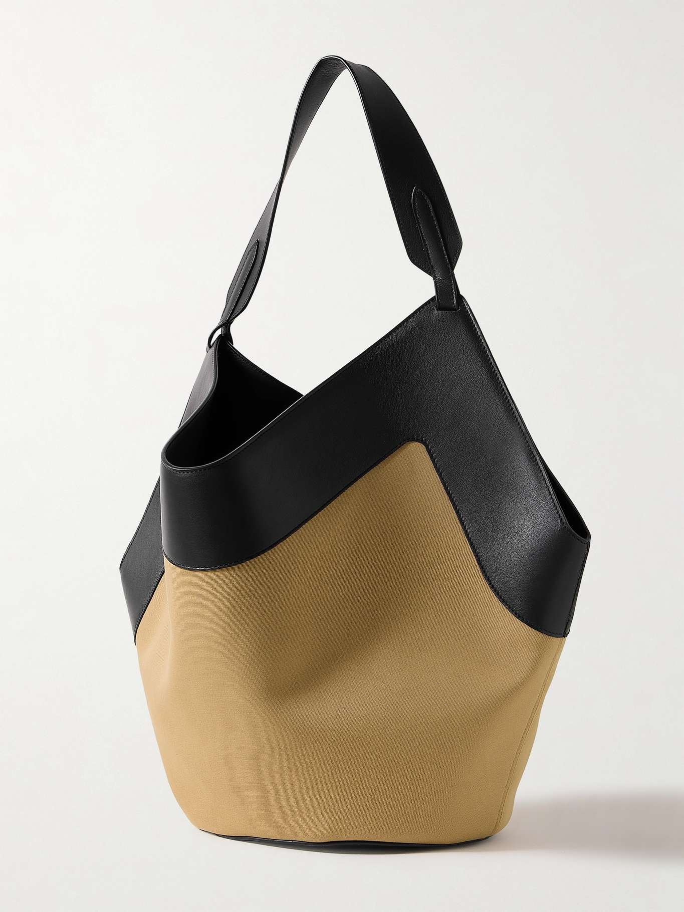 Lotus medium leather-trimmed canvas tote - 3