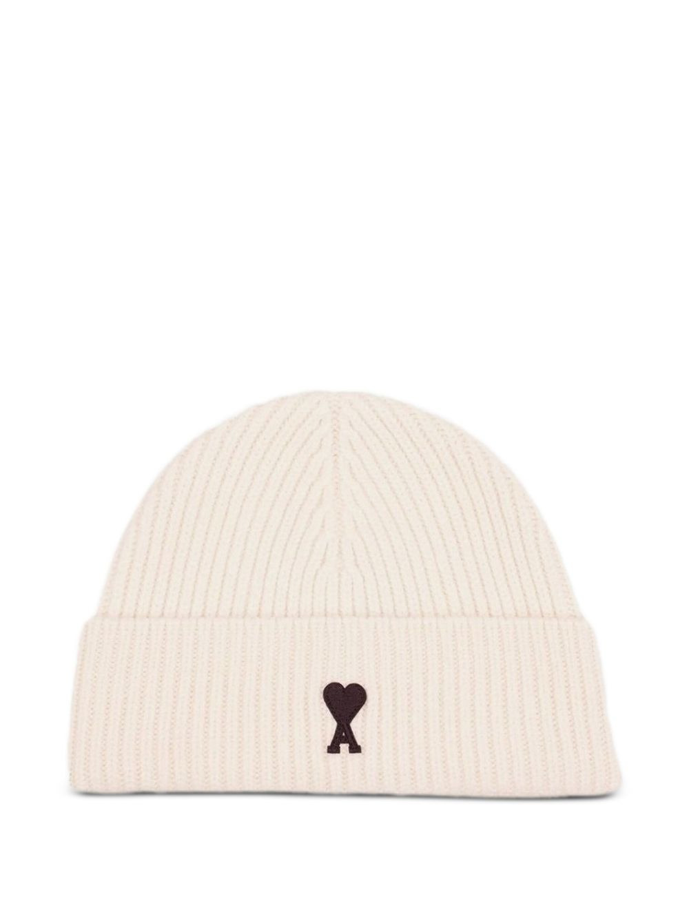 ribbed folded-brim beanie hat - 1
