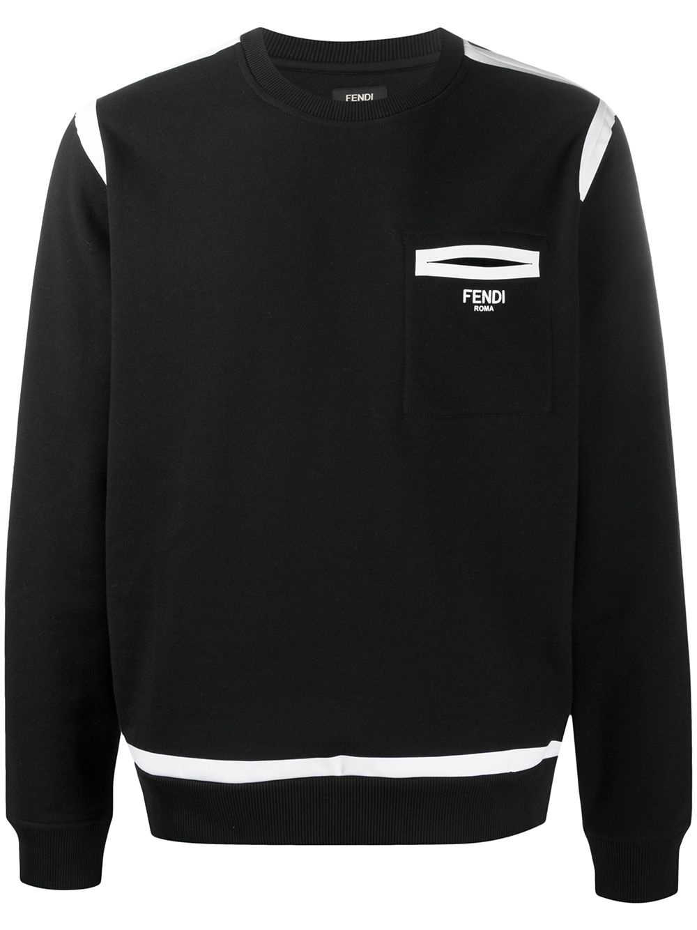 contrast-trim sweatshirt - 1