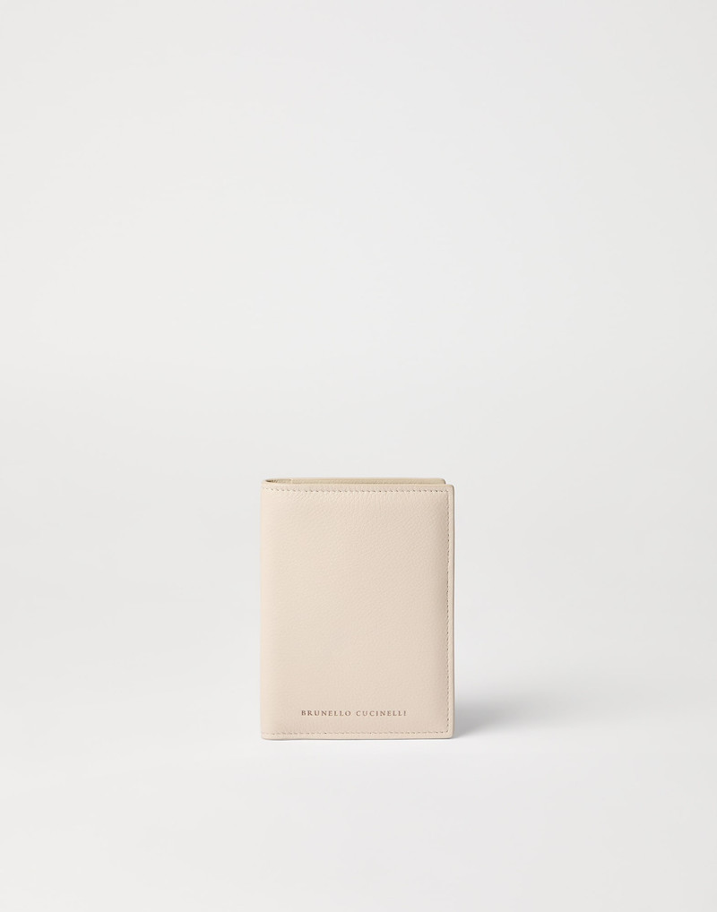 Grained leather passport holder 1