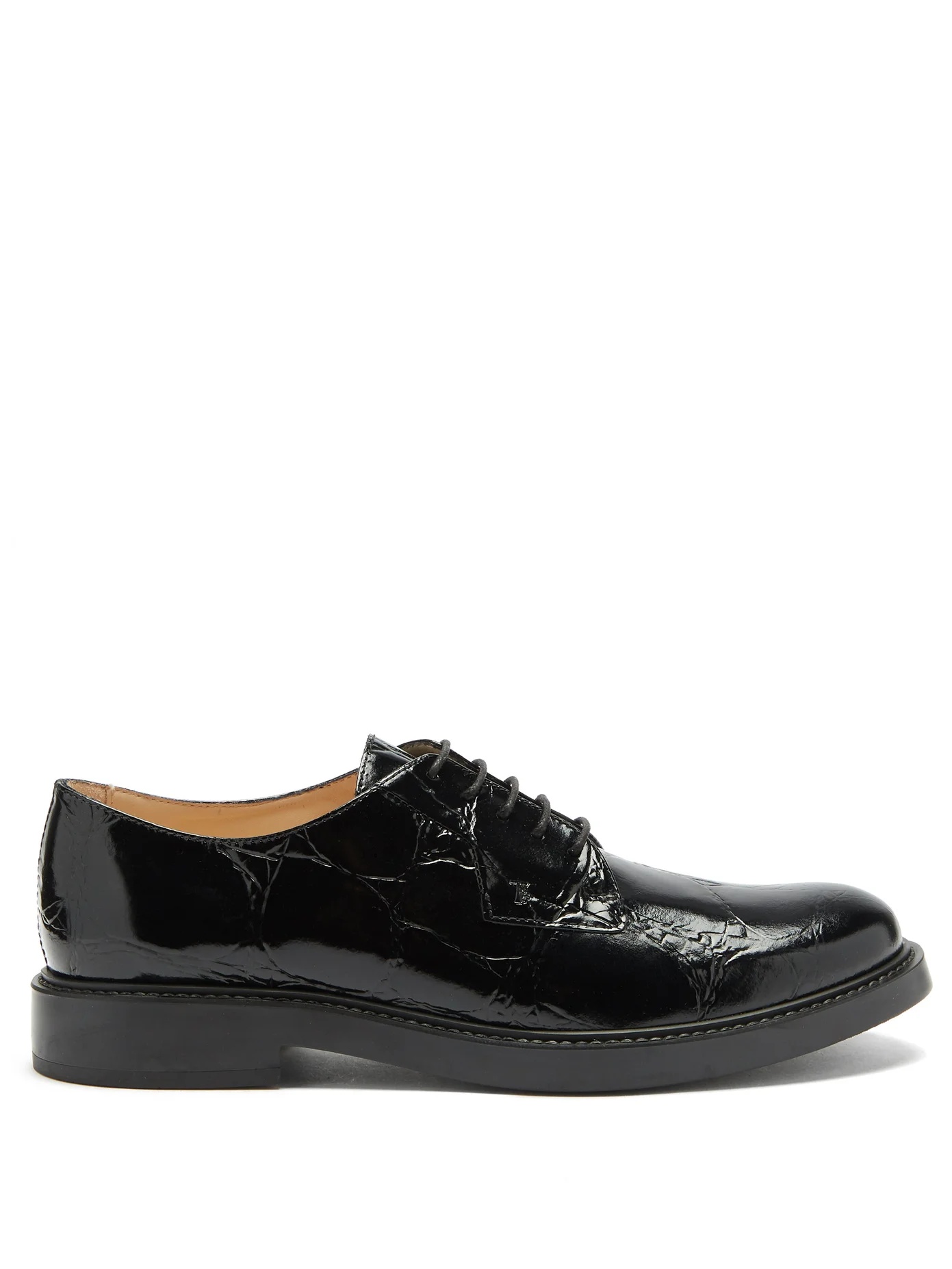 Crocodile-embossed patent-leather brogues - 1