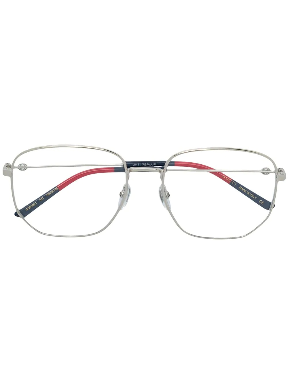 Web detail hexagonal-frame glasses - 1