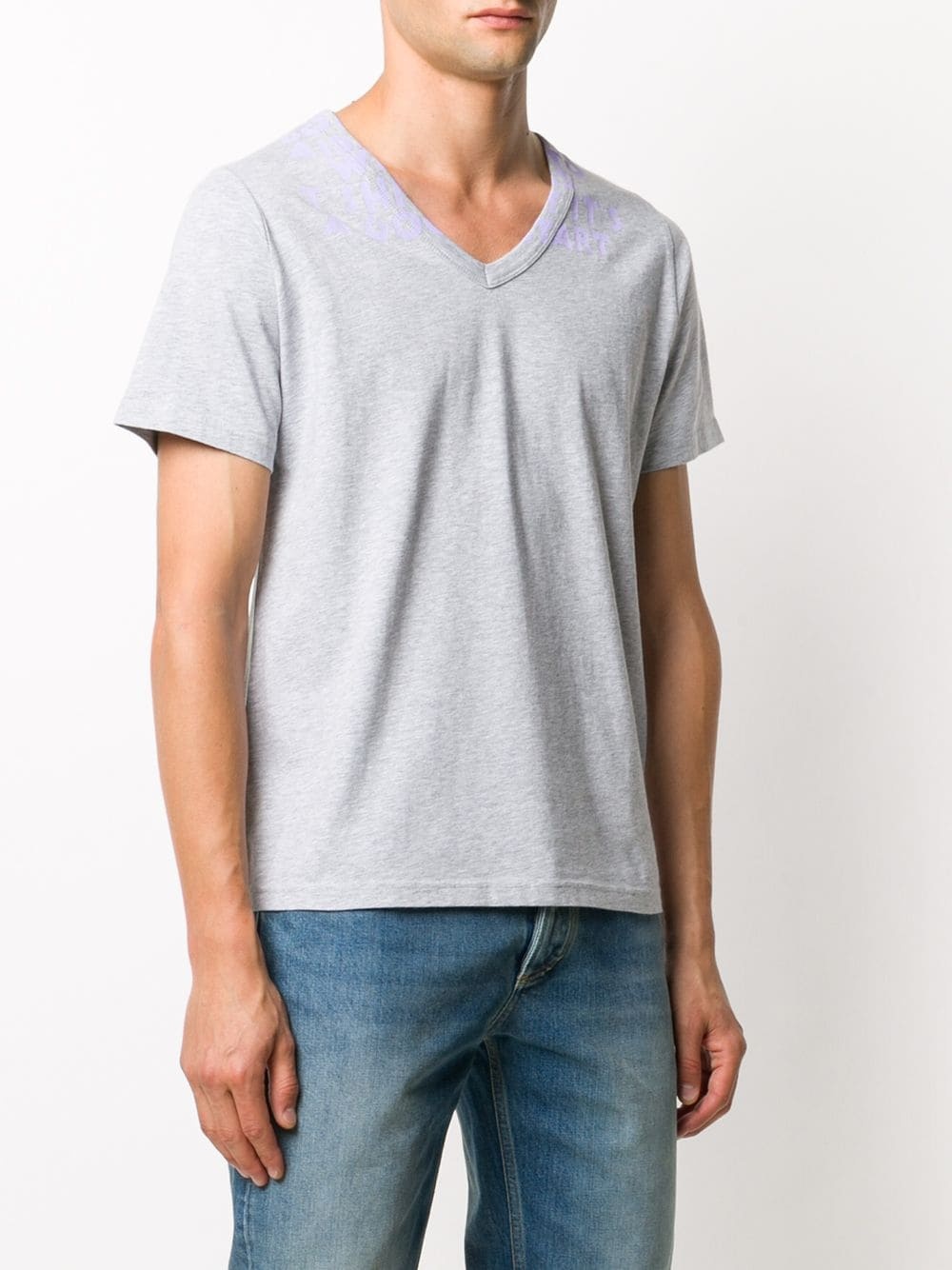 printed v-neck T-shirt - 3