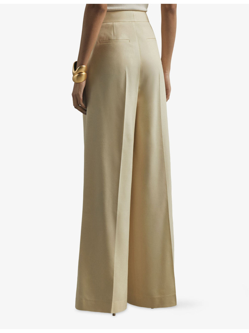 Anya Wide-Leg Silk and Wool Trousers 4