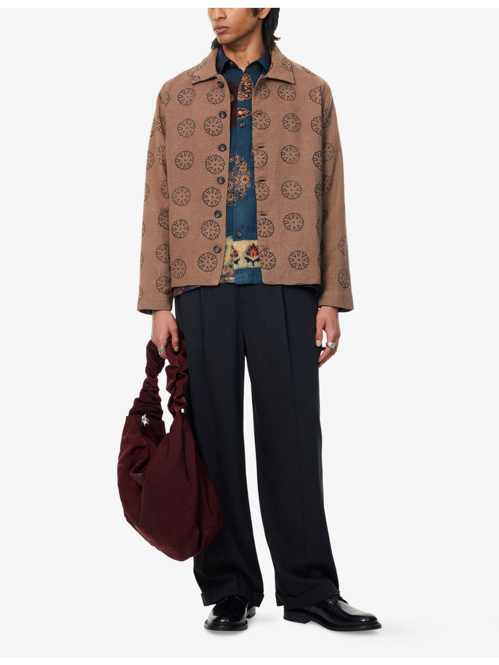 Graphic-Print Cropped Cotton Quilted Jacket - 2