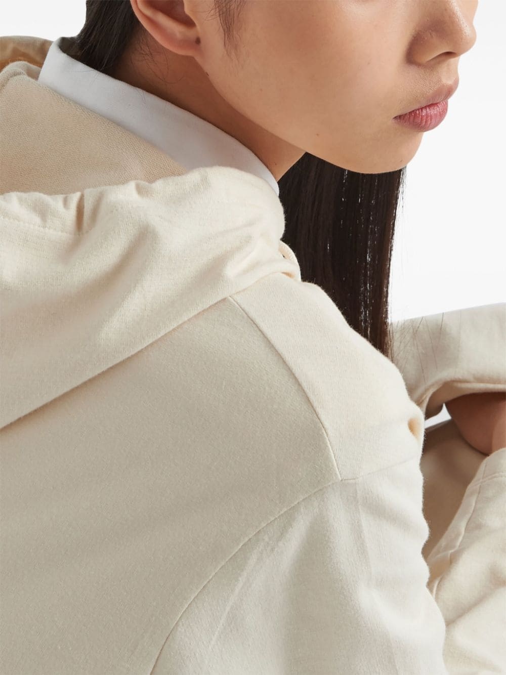 triangle-logo fleece hoodie dress - 5