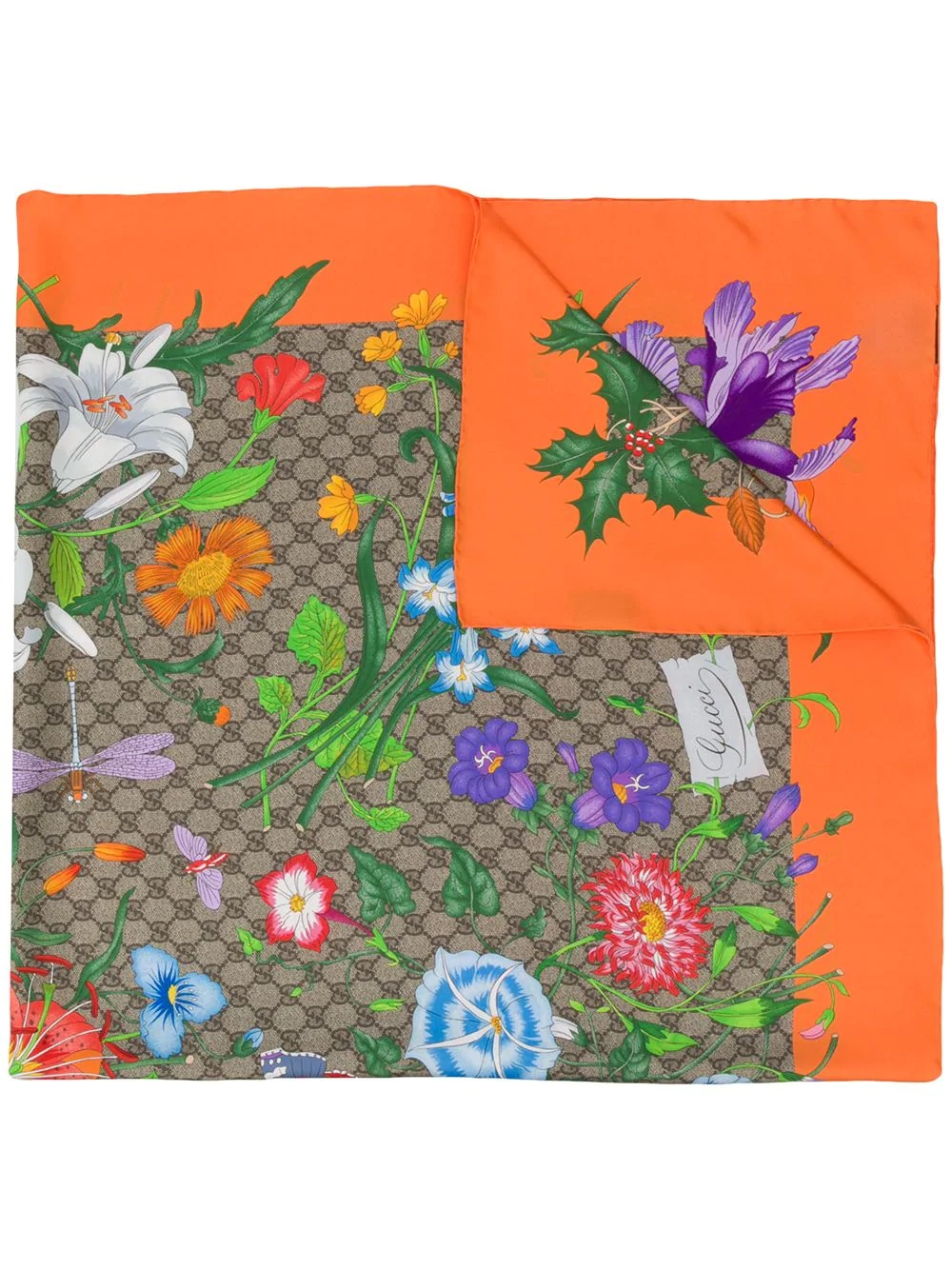 GG Flora Print scarf - 1