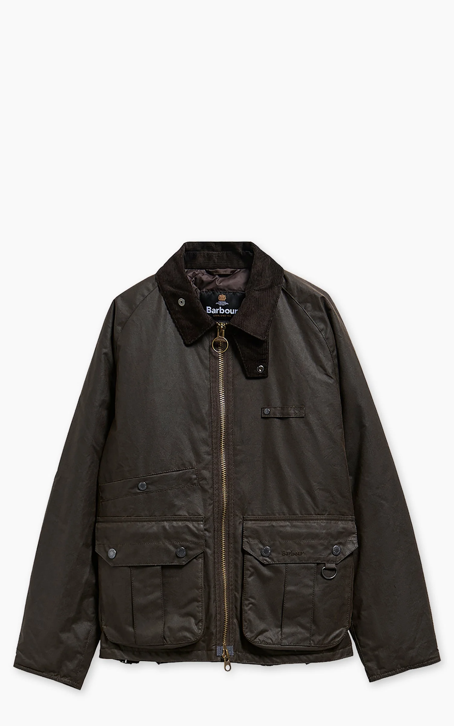 BARBOUR RE-ENGINEERED DURRAN WAX JACKET DARK BROWN - 1