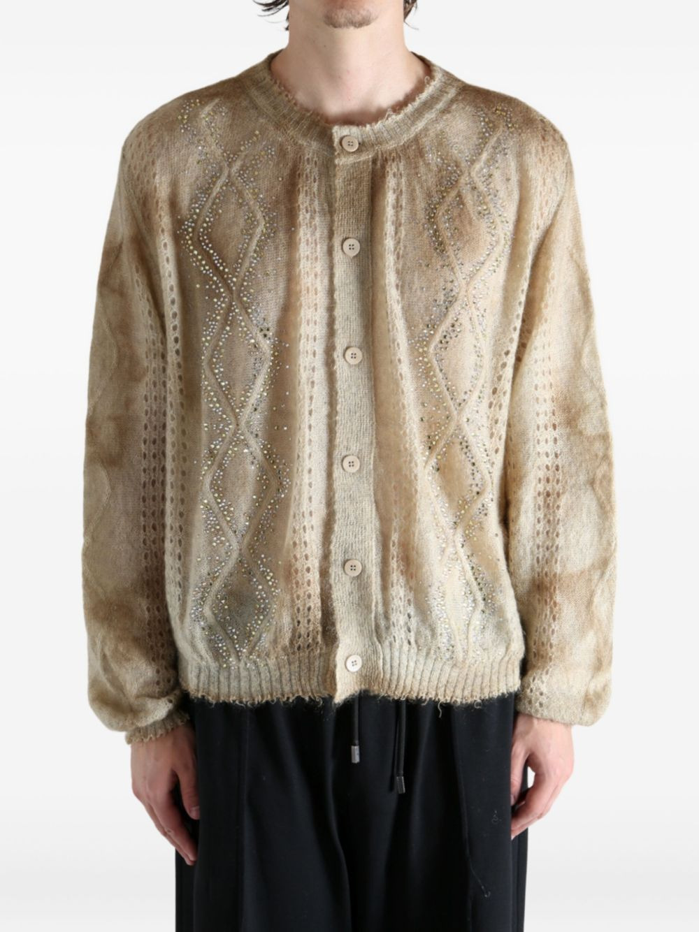 embellished cable-knit cardigan - 2