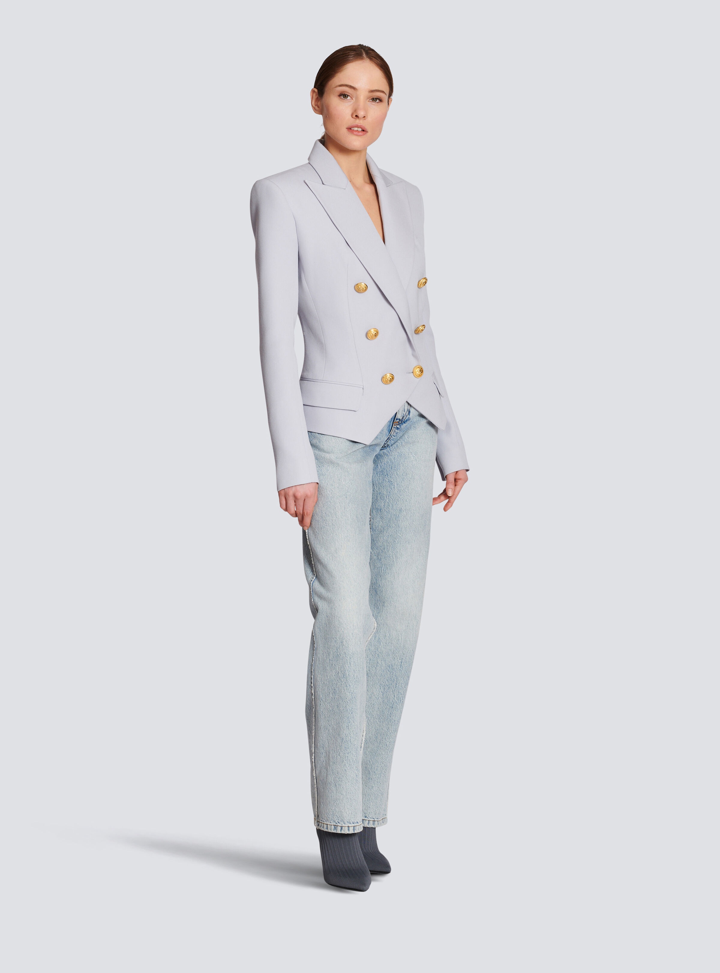 Wool double-breasted blazer - 3
