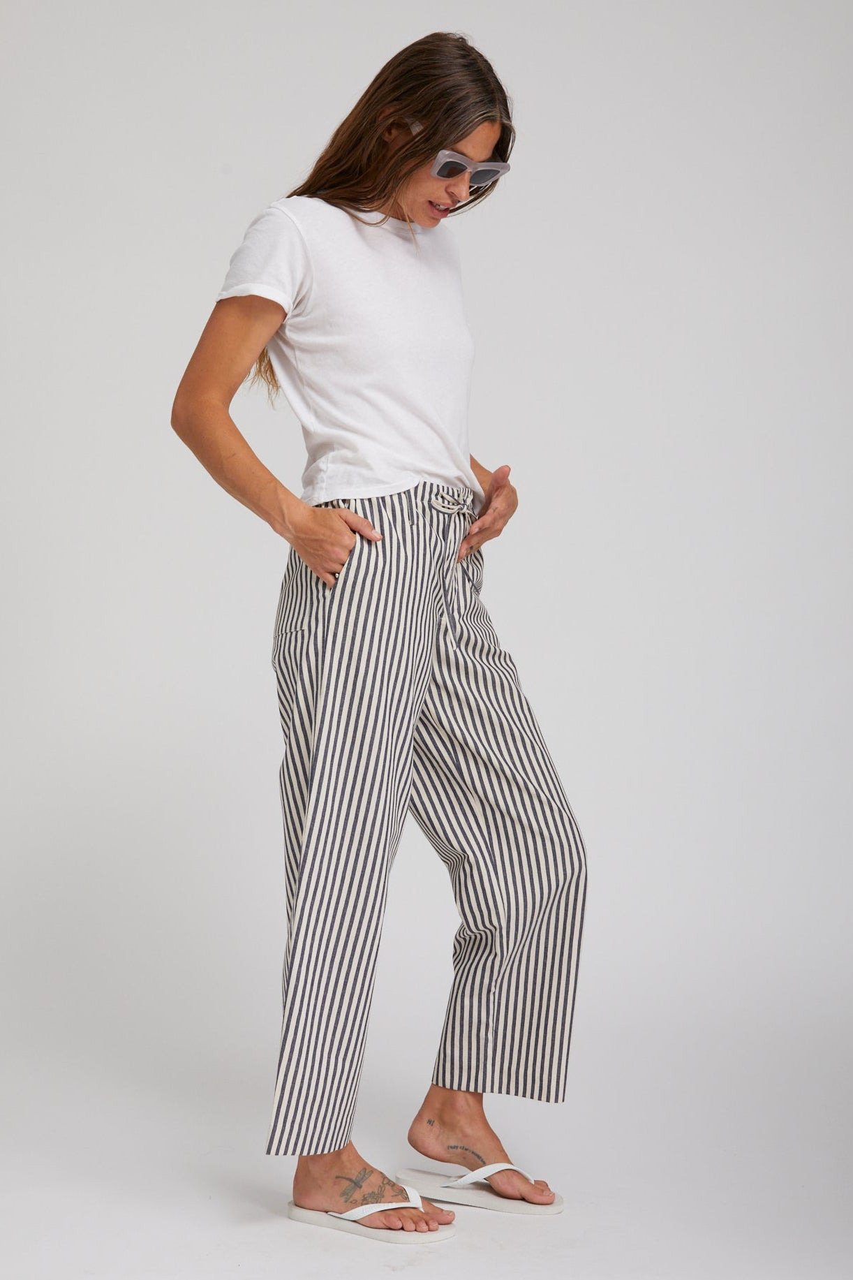 MARINA BLUE STRIPED AMALFI PANTS - 2