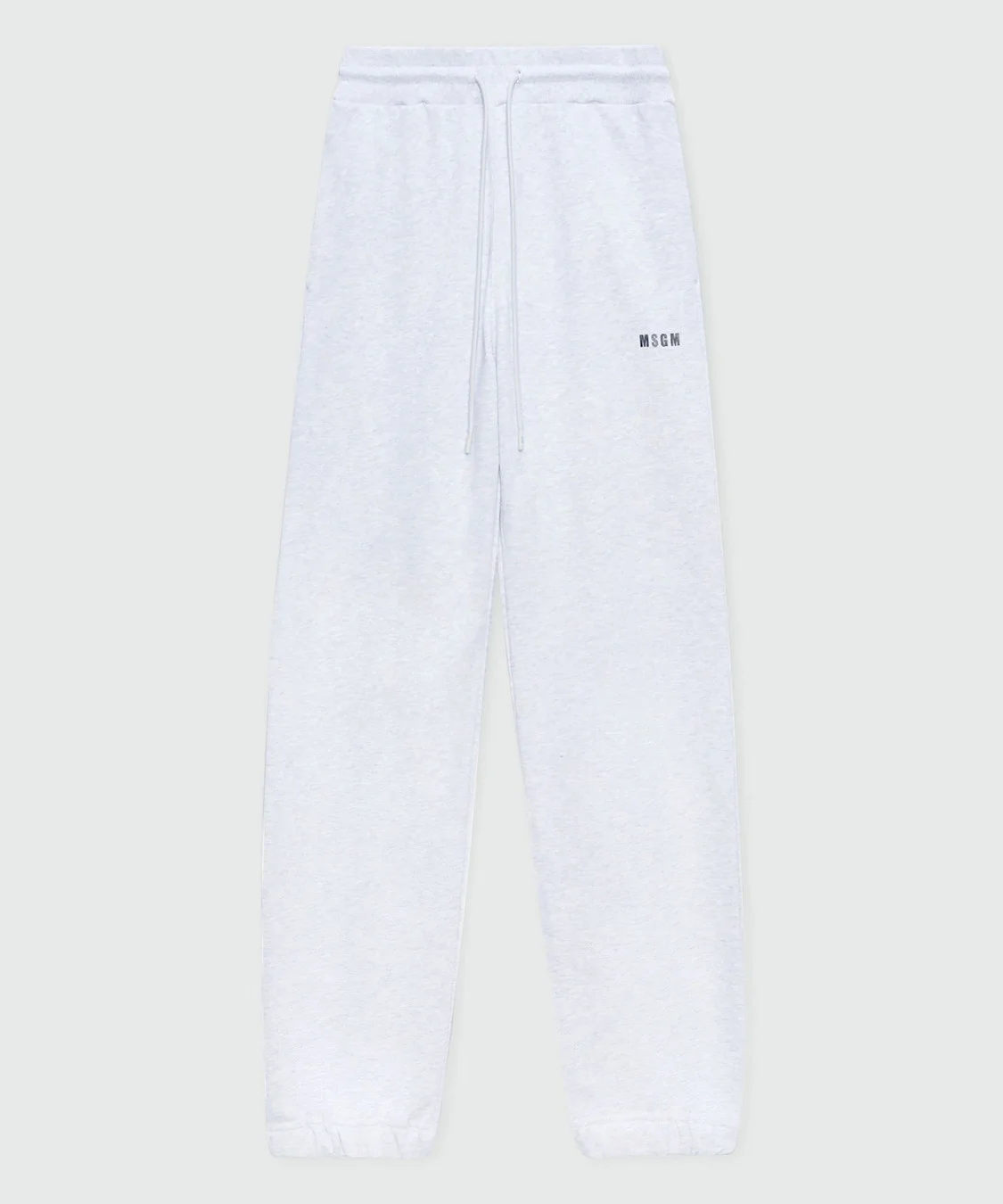 Grey melange track pants with micro logo - 1