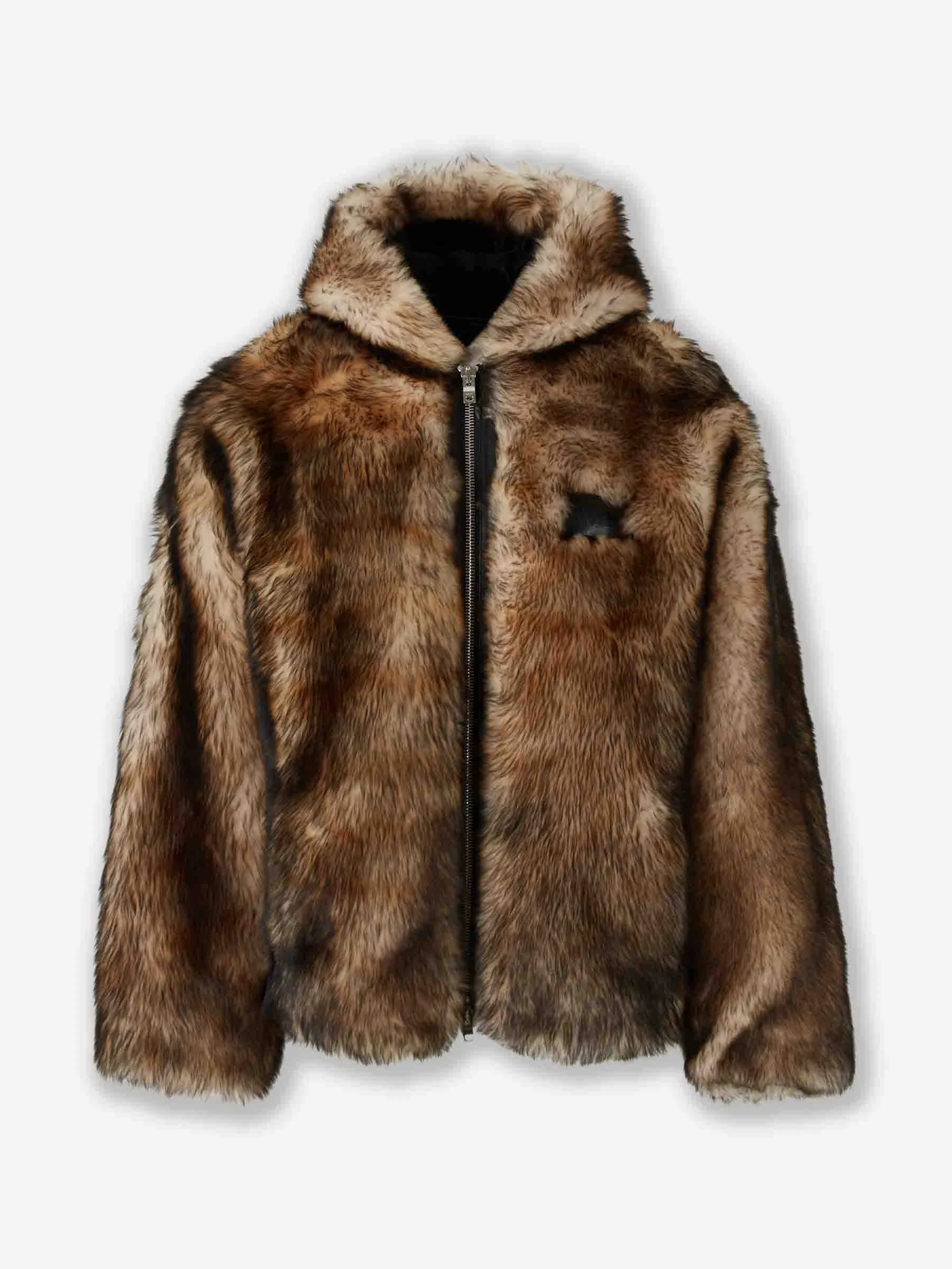 FUR COAT WITH HOOD - 1