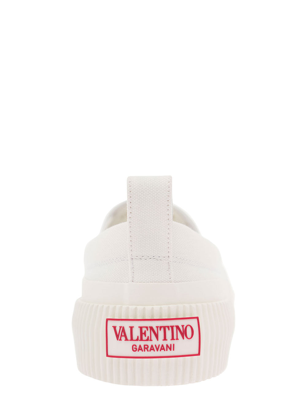 Valentino Garavani Men White Slip-On Sneakers With Vltn Print In Canvas Man - 4