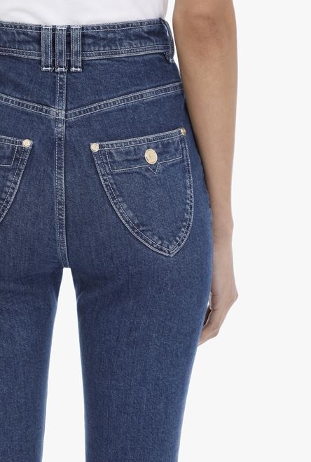 Skinny high-waisted light blue jeans - 8