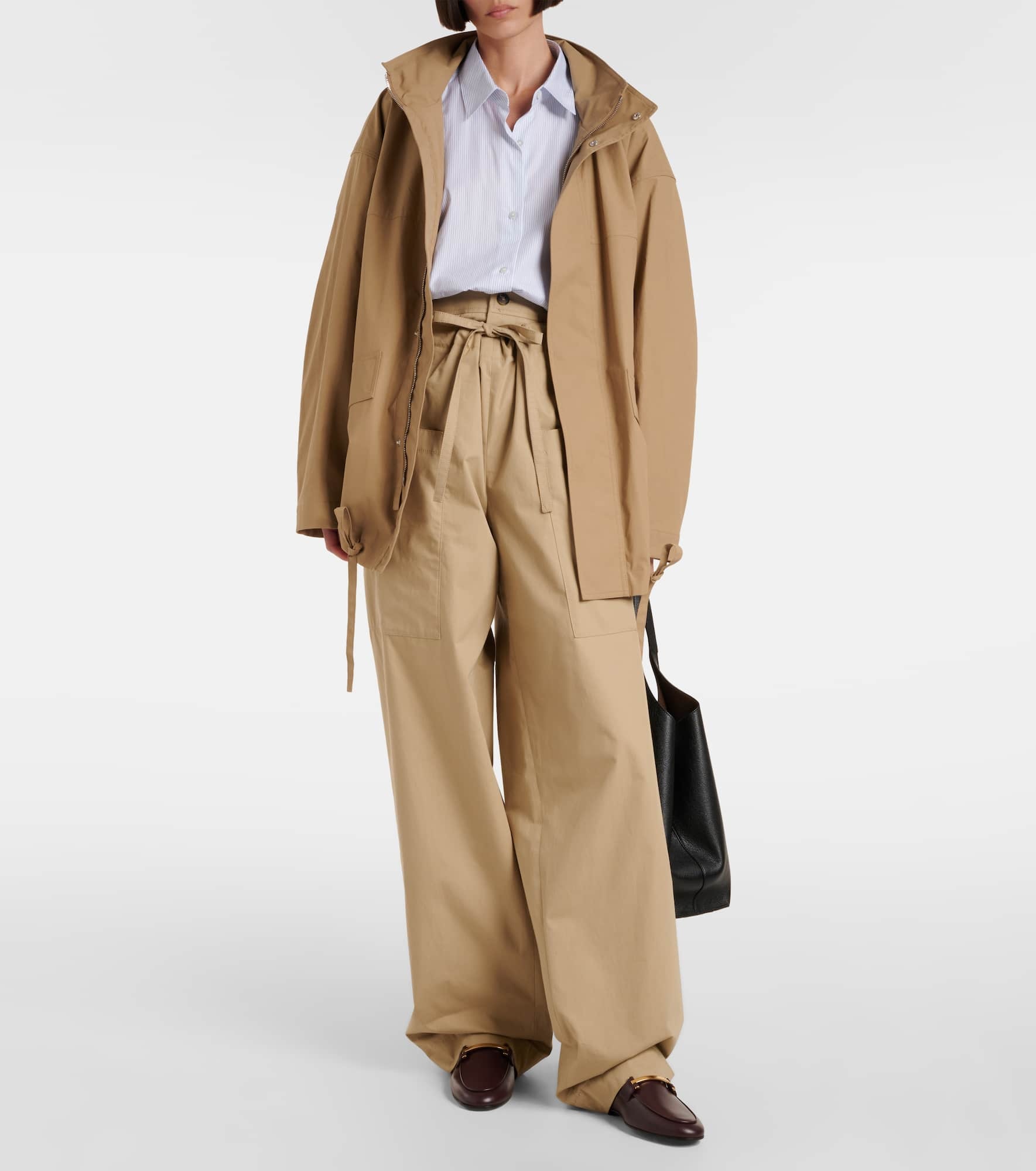 Cotton poplin wide-leg pants - 2
