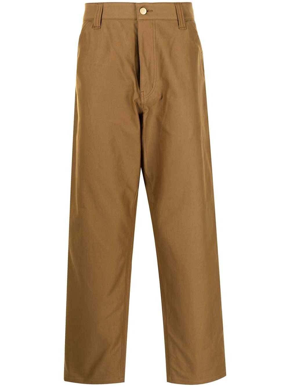 straight-leg cotton trousers - 1