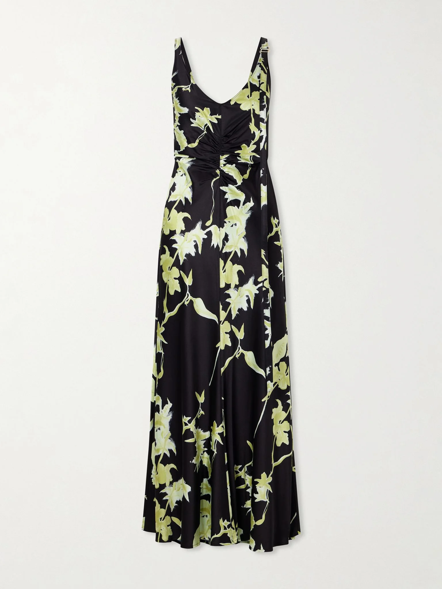 + Balia gathered printed satin maxi dress Black - 1