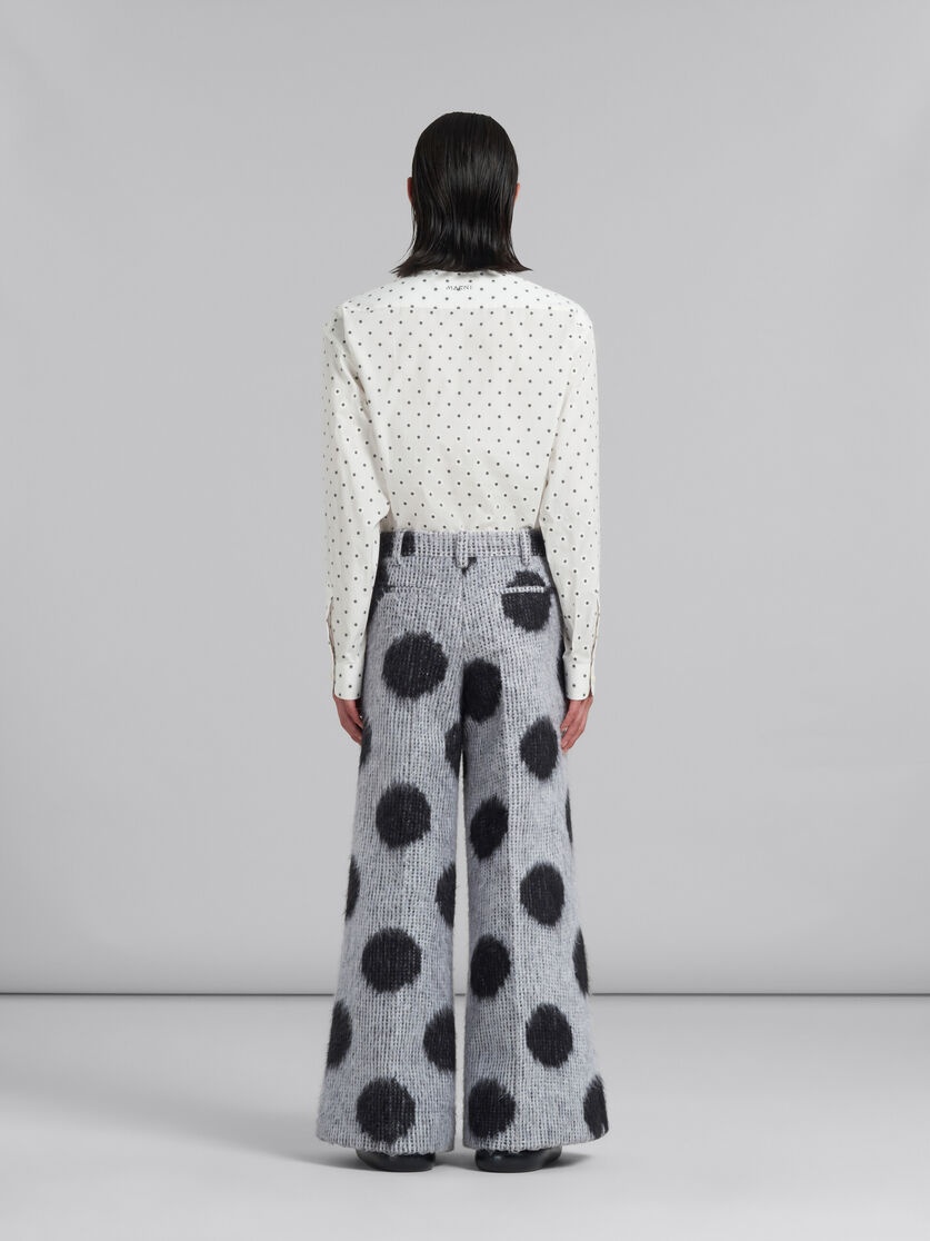 WHITE MOHAIR TROUSERS WITH MAXI POLKA DOTS - 3