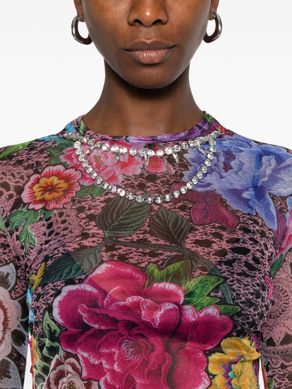floral-print asymmetric midi dress - 5